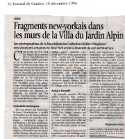 Journal de Genève, 16.12.1996, St&eacute;phanie Pallini